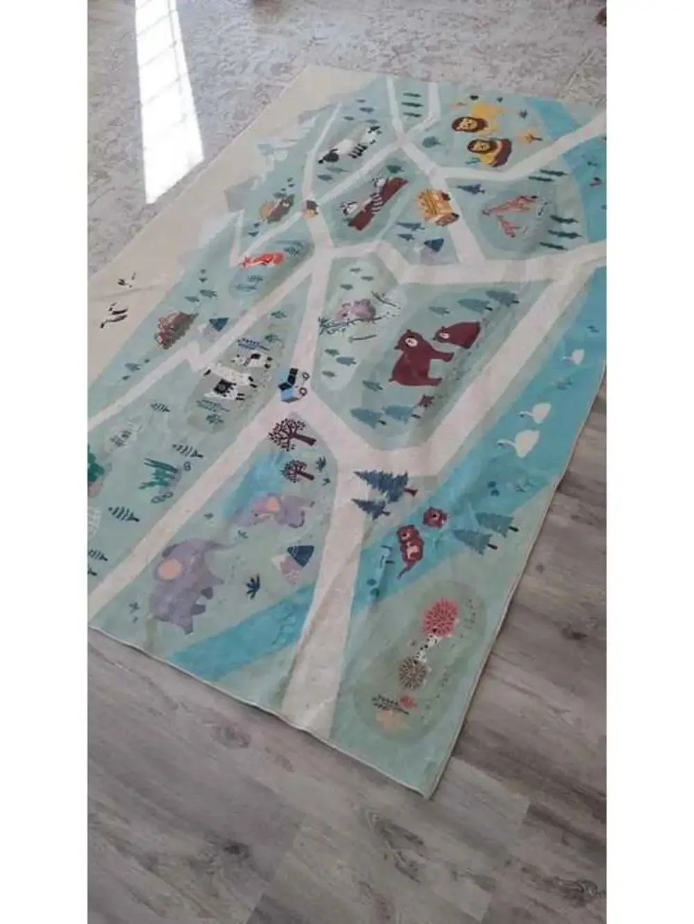 Kids Play Mat Zoo Animal Car Road Rug 5x8Ft Classroom Rug Playroom Carpet NEW